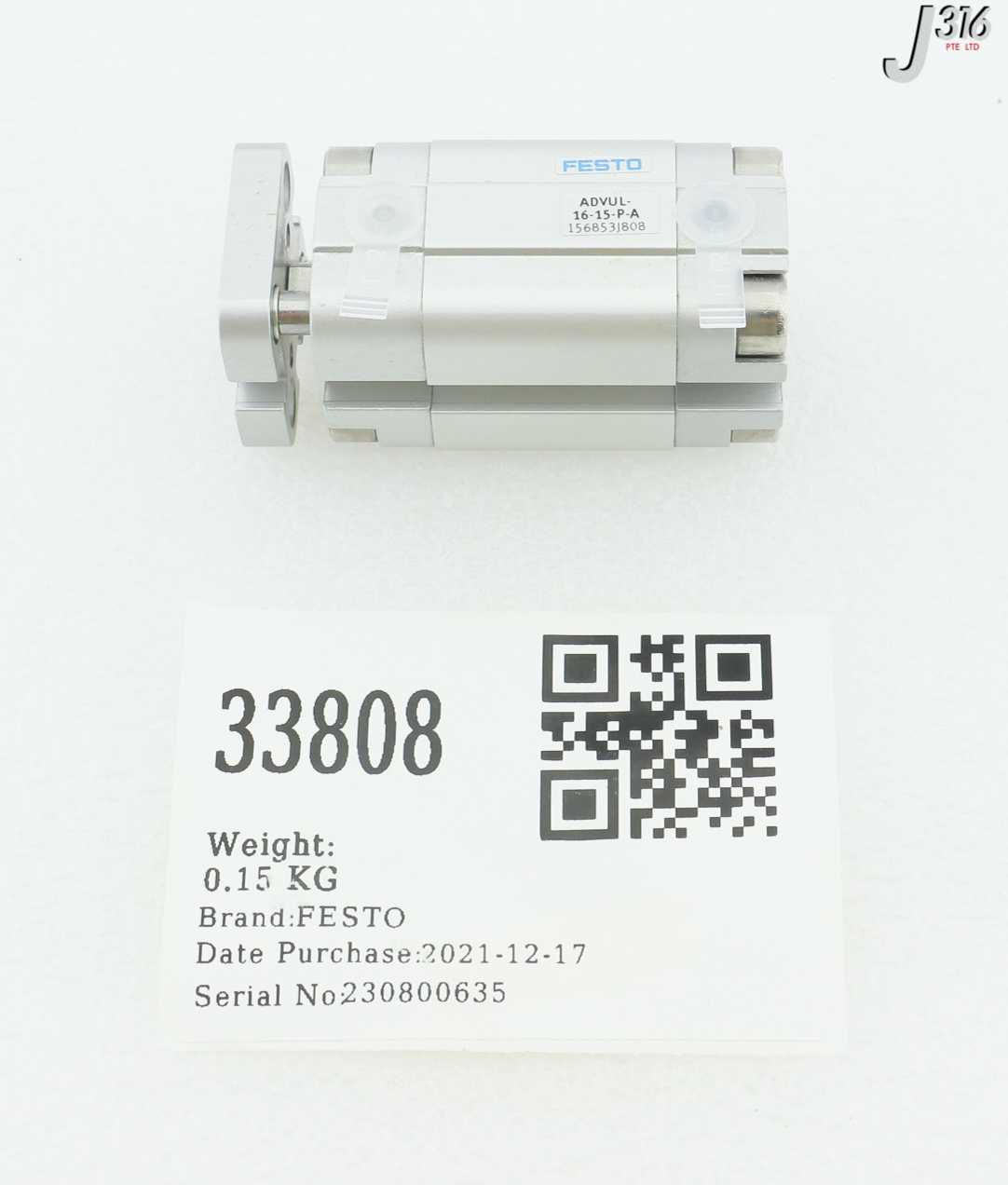 33808 FESTO COMPACT CYLINDER, 156853 (NEW) ADVUL-16-15-P-A | eBay